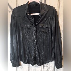 Olivaceous 🫒 Chic Black Button-Up Shirt